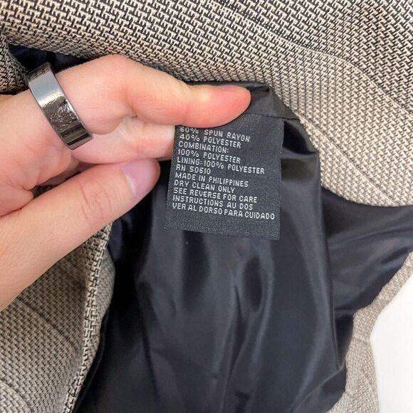 Vintage Le Suit Textured Black Collar Blazer Jacket Size 14 - Picture 4 of 6